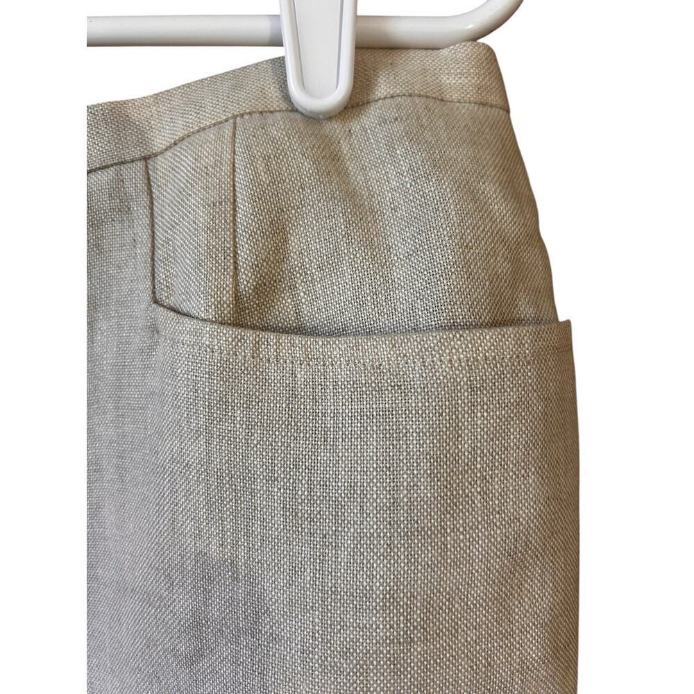 Talbots Womens 100% Irish Linen Beige Fully Lined Pencil Skirt Front Pockets 14P - Picture 5 of 12